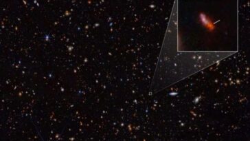 C'est la galaxie la plus ancienne jamais photographiée 1 Image de la galaxie la plus lointaine jamais photographiée par le télescope spatial James Webb