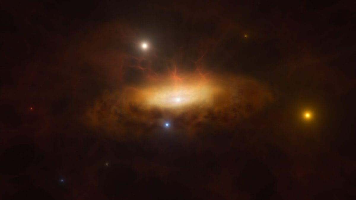 Ils assistent en direct au réveil d'un trou noir énorme, astronomes déconcertés "Jamais vu auparavant" 2 Illustration artistique de la galaxie SDSS1335+0728 qui s