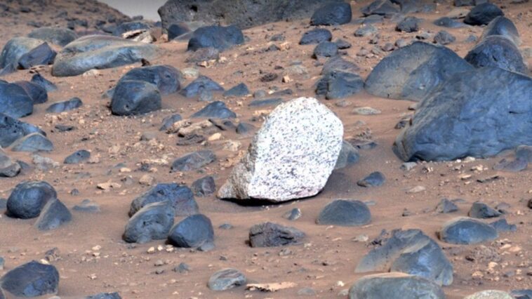 Rocher mystérieux découvert sur Mars: il est blanc et scintillant, différent de tous les autres 1 La strana roccia scoperta su Marte. Credit: NASA/JPL-Caltech/ASU/MSSS