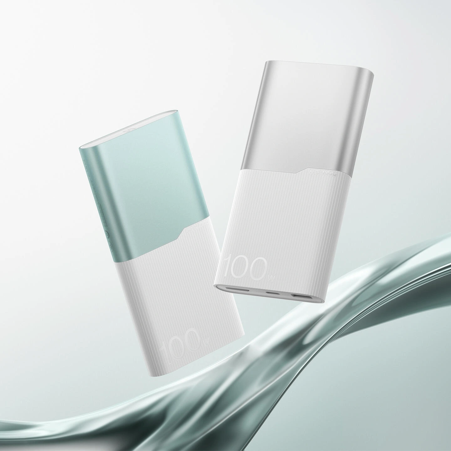 La première batterie portable de OnePlus a une capacité de 12 000 mAh et une charge rapide de 100 W 3 Batterie portable OnePlus 100 W en couleur verte et argent