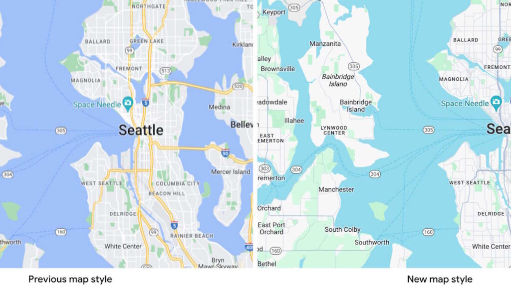 Google Maps couleurs apps