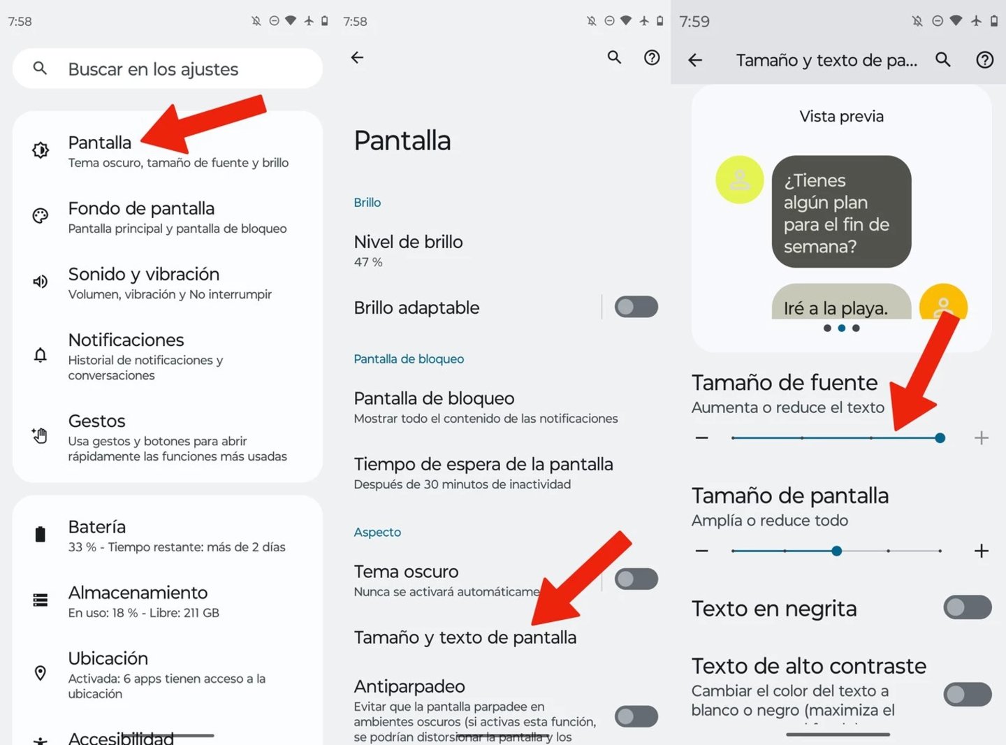 Comment rendre les lettres plus grandes sur un téléphone Android