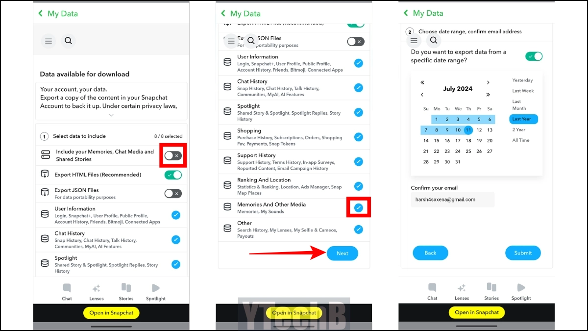 Comment récupérer les Snapchat Memories supprimés [en téléchargeant vos données]