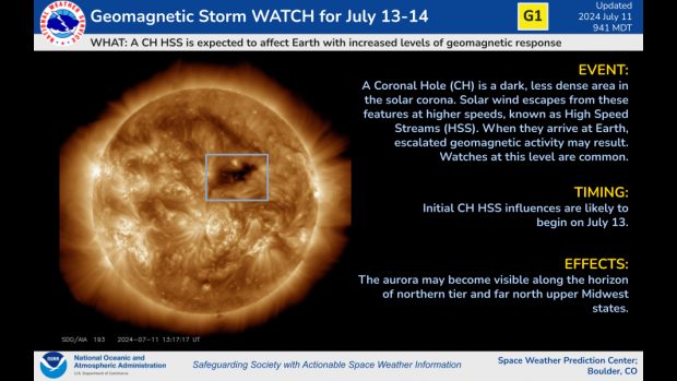 Une tempête solaire attendue le week-end du 13-14 juillet : déclenchée par un énorme trou coronal 3 Crédit : NOAA