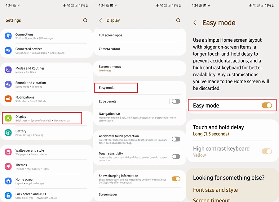Voici comment rendre les smartphones plus faciles à utiliser pour les personnes âgées 3 Activer le Mode Facile sur le téléphone Samsung