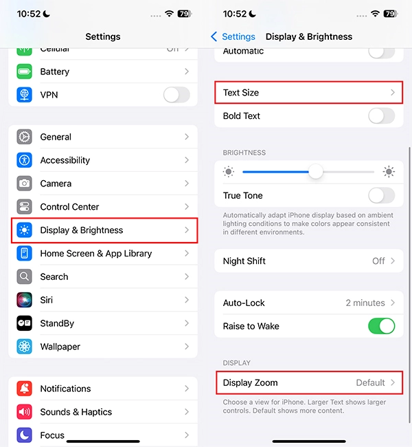 Voici comment rendre les smartphones plus faciles à utiliser pour les personnes âgées 5 changer la taille de la police et la taille d'affichage sur iPhone