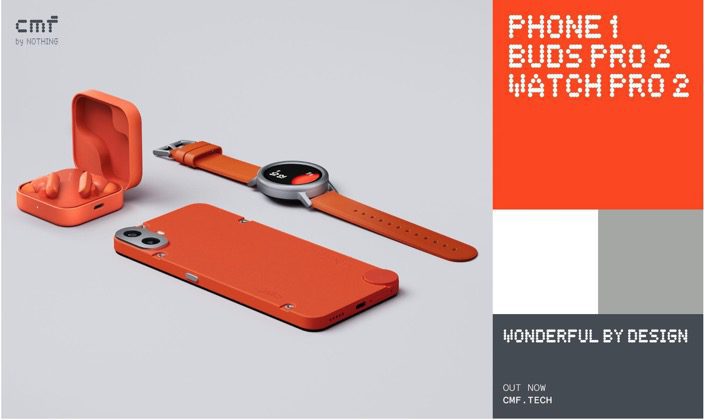 CMF by Nothing lance Phone (1), buds Pro 2 et CMF Watch Pro 2 2 CMF by Nothing lance Phone 1 buds Pro 2 et