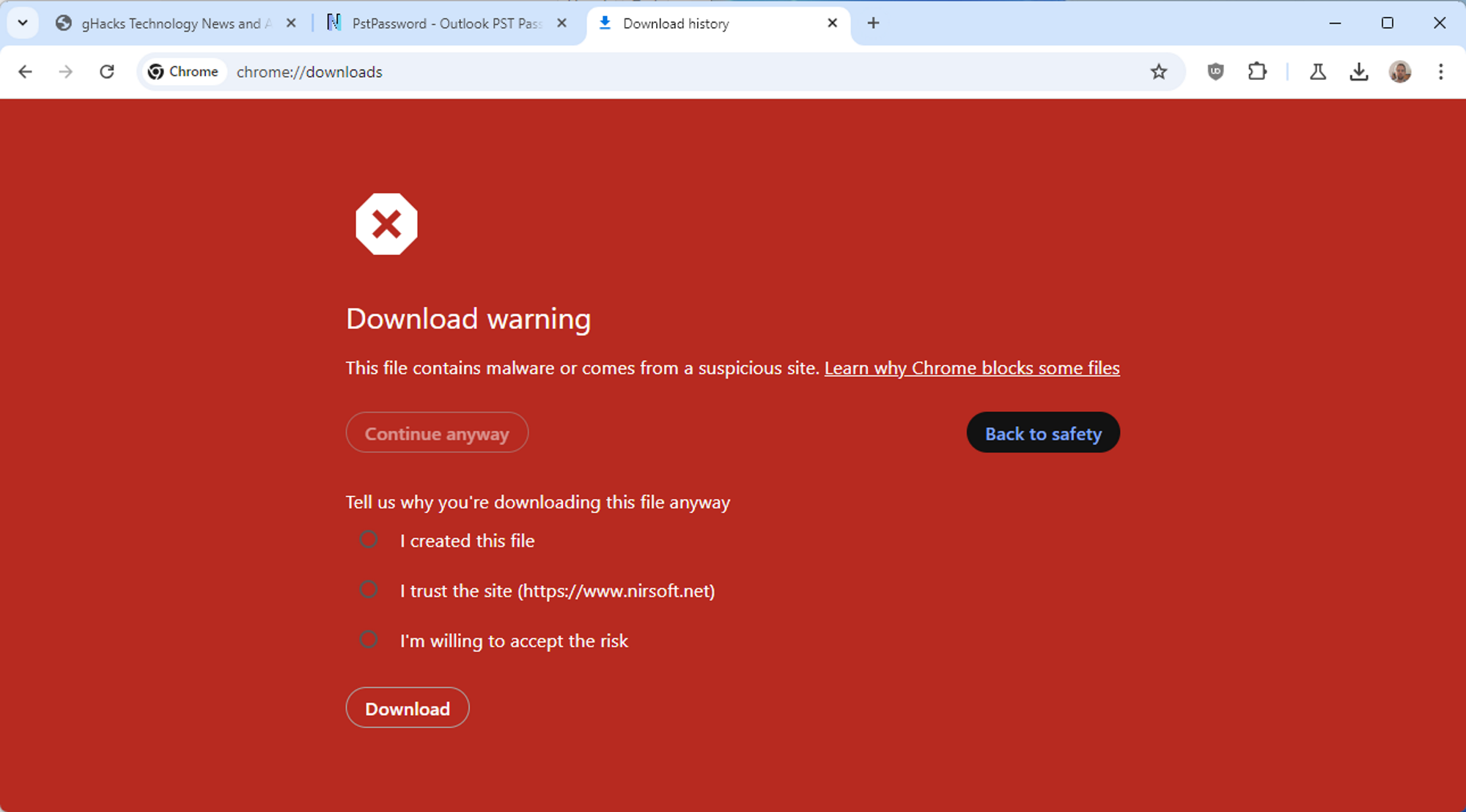 Chrome commencera à afficher des avertissements pleine page pour les téléchargements "risqué" 2 Chrome commencera a afficher des avertissements pleine page pour quotrisquequot