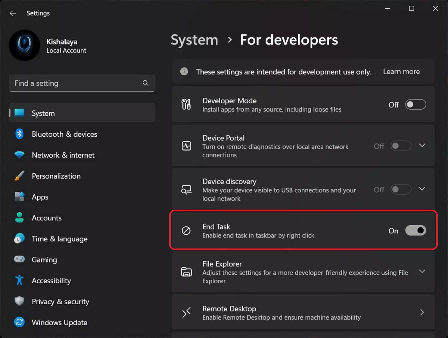 Comment activer la fonction cachée « Fin de tâche » de Windows 11 pour supprimer rapidement les applications bloquées 2 Comment activer la fonction cachee Fin de tache de Windows 11