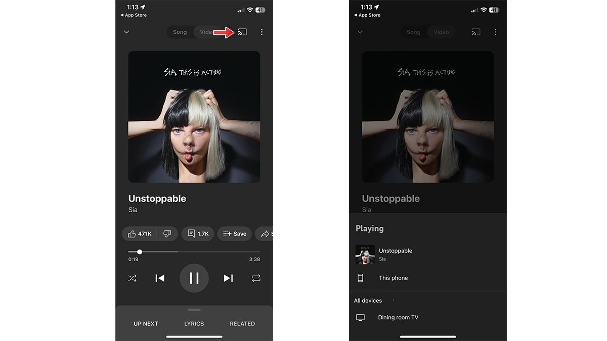 Comment diffuser YouTube Music sur n'importe quelle télévision 2 Dupliquer YouTube Music depuis un iPhone sur n'importe quel téléviseur