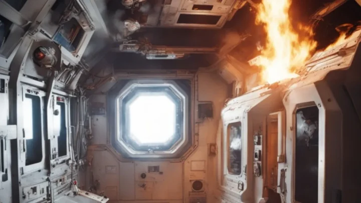 Feu extraterrestre, l'ennemi redouté des missions spatiales 2 Illustration d'un feu dans l'espace menaçant les astronautes