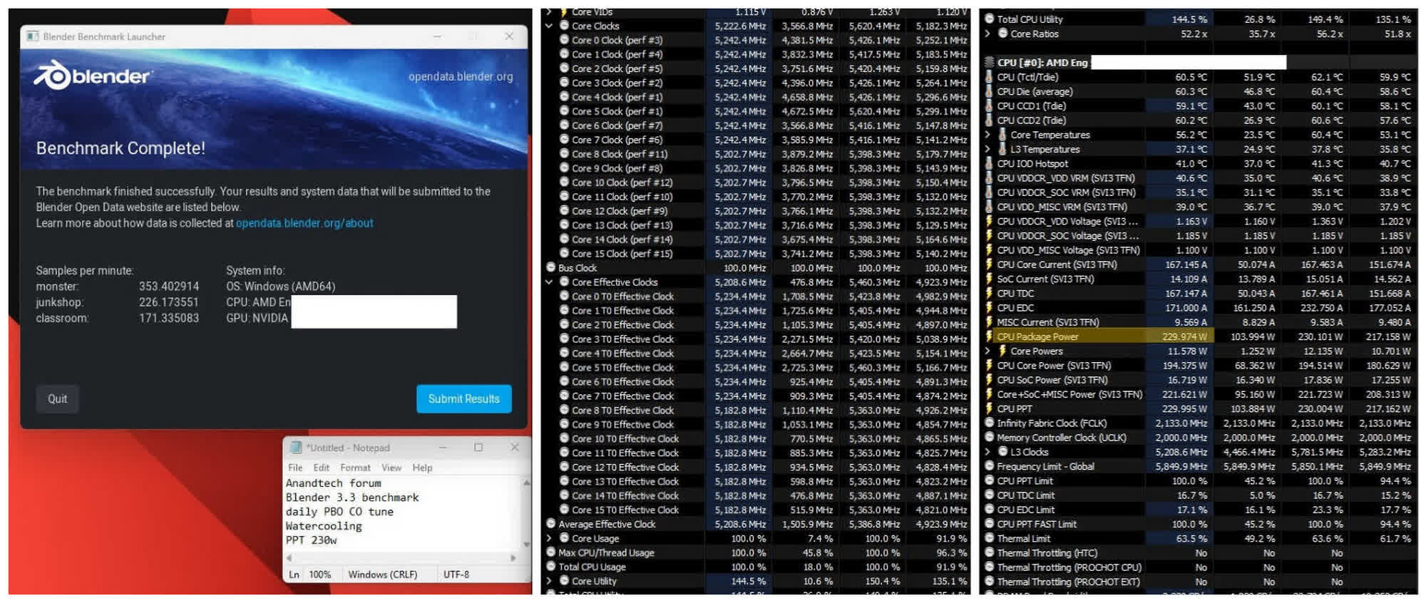 Les tests de performance du Ryzen 9 9950X de Blender montrent des améliorations de performances massives par rapport au 7950X 2 Les tests de performance du Ryzen 9 9950X de Blender