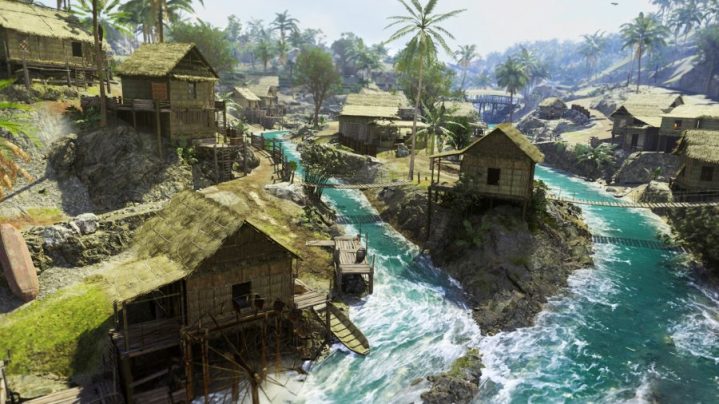 L'une des plus grandes cartes de Call of Duty: Warzone devient open source 2 Les rivières de Caldera s'écoulant à travers des falaises déchiquetées dans Call of Duty: Warzone