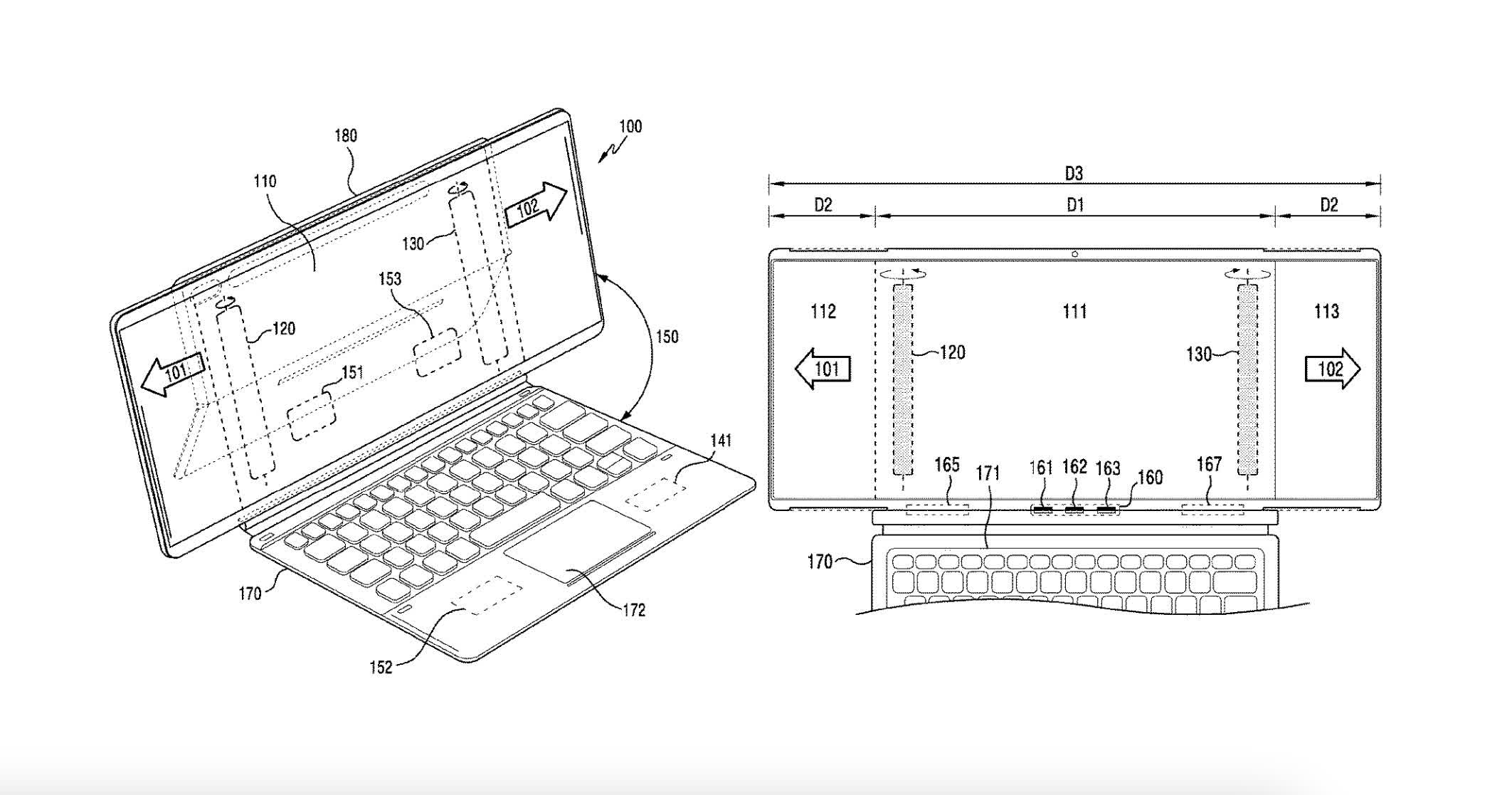 Samsung a breveté un écran de tablette qui se transforme pour s'adapter à vous 2 Samsung a brevete un ecran de tablette qui se transforme