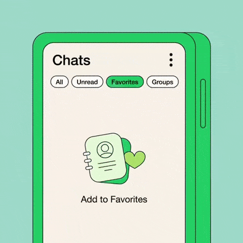 WhatsApp commence à mettre en avant ses favoris dans les conversations et les appels 3 WhatsApp favoris conversations appels filtre