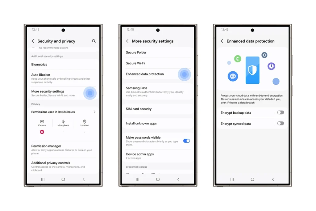 Samsung ajoute le partage privé et la protection des données améliorée au Galaxy 3 Protection des données renforcée sur Samsung Galaxy