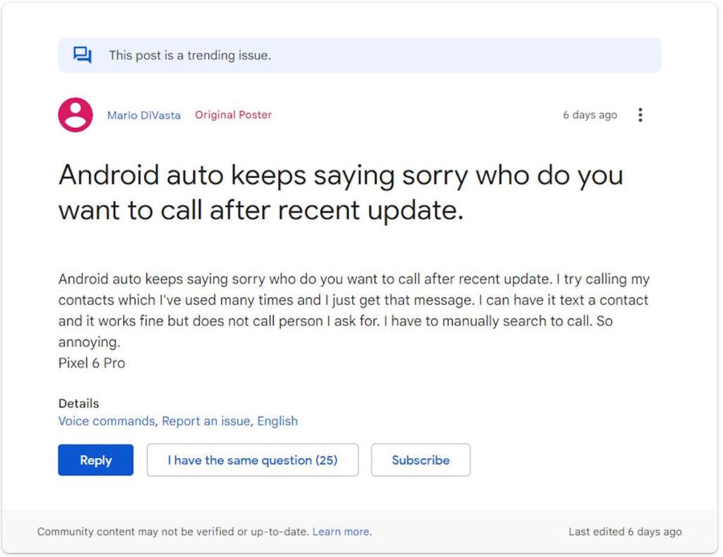 Un nouveau bug d'Android Auto peut compromettre la sécurité de la conduite 3 Bug Android Auto problème conduite appels