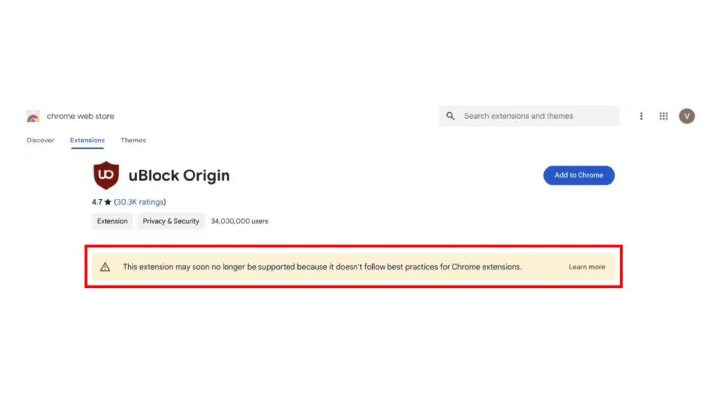 uBlock Origin cessera de fonctionner sur Google Chrome très bientôt 3 uBlock Origin ne fonctionnera bientôt plus sur Google Chrome