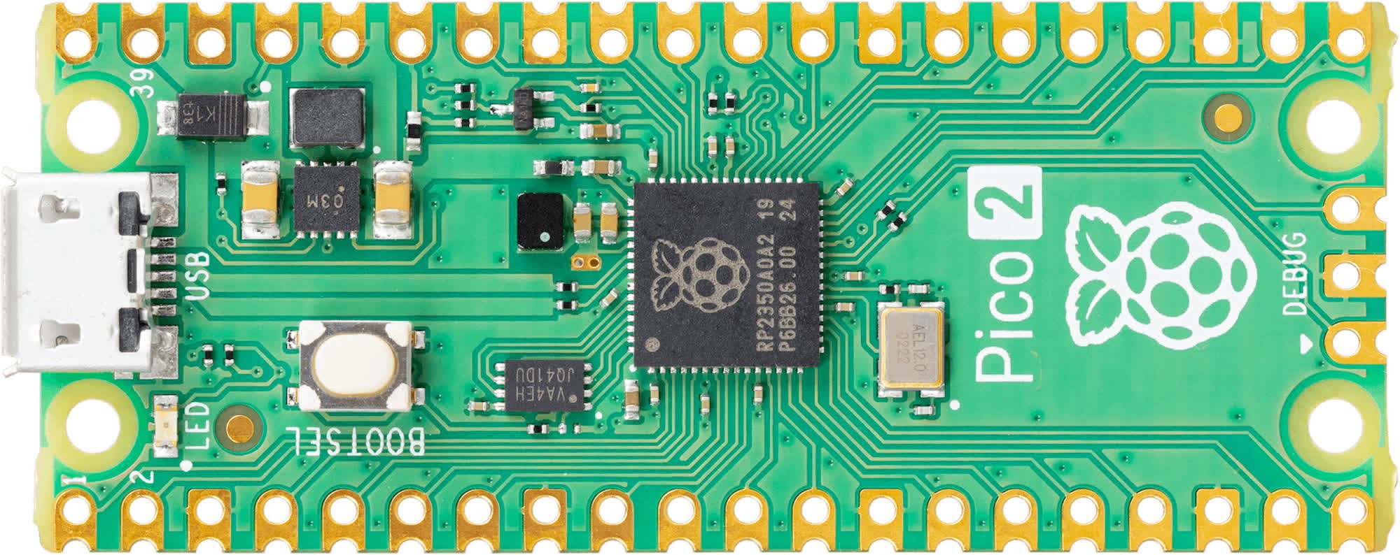 Raspberry Pi Pico 2 board adds RISC-V CPU cores, security, and more