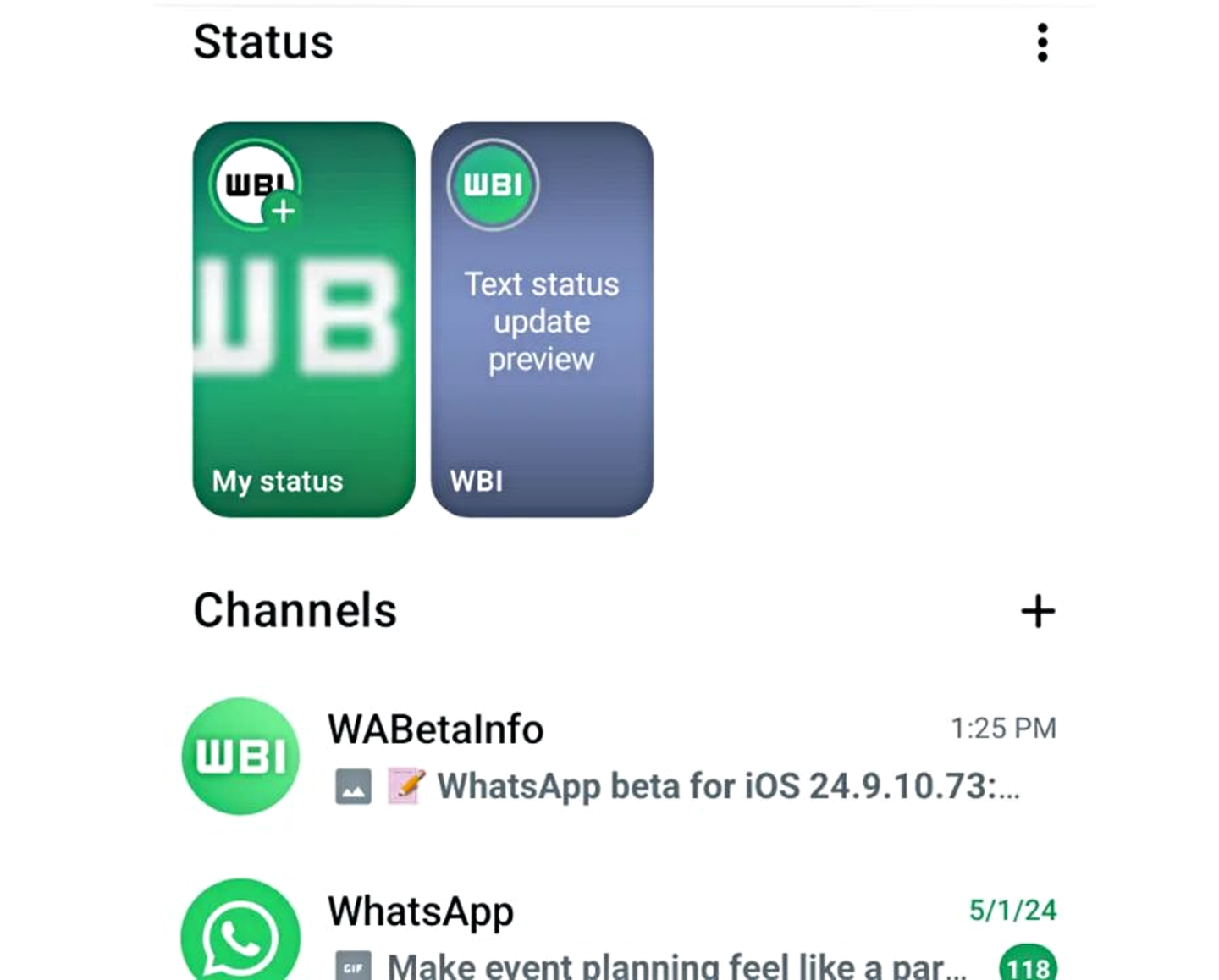 Nouveaux États de WhatsApp