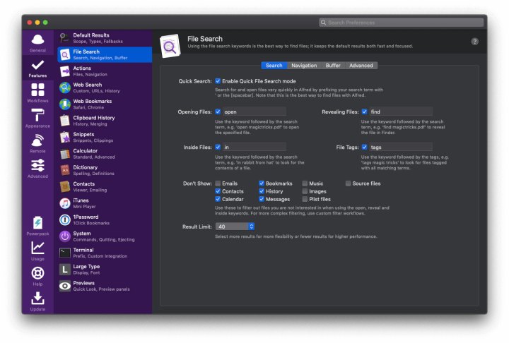 Meilleures applications Mac pour 2024 : meilleur logiciel pour votre Mac 3 Alfred 4 en cours d'exécution sur un Mac.