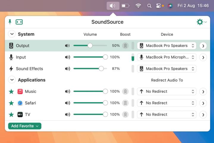 Meilleures applications Mac pour 2024 : meilleur logiciel pour votre Mac 8 L'application SoundSource dans macOS Sequoia.
