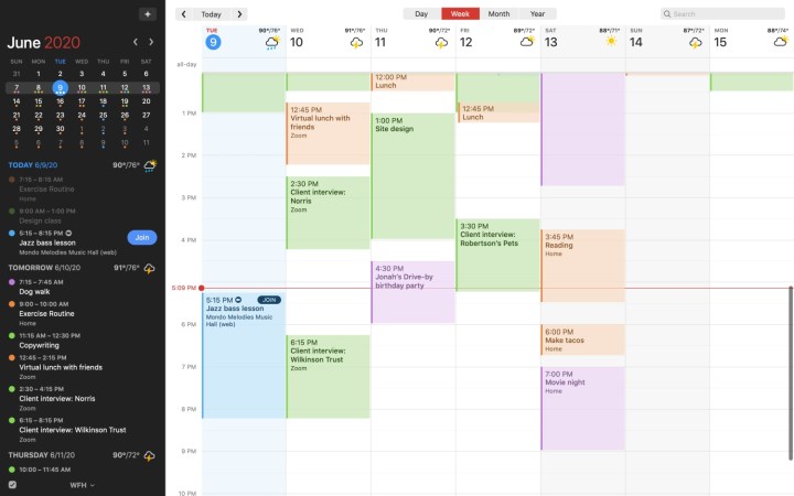 Meilleures applications Mac pour 2024 : meilleur logiciel pour votre Mac 13 L'application Fantastical montrant un calendrier en vue semaine.
