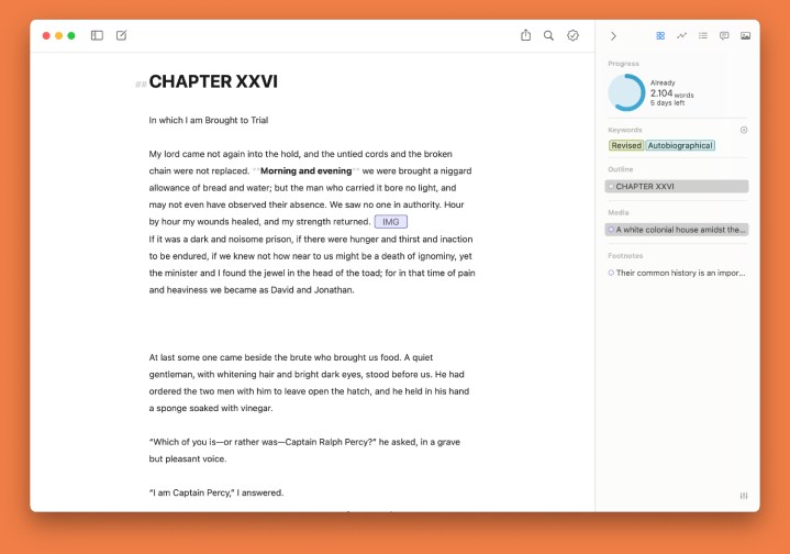 Meilleures applications Mac pour 2024 : meilleur logiciel pour votre Mac 29 L'application Ulysses montrant une page de texte écrit.
