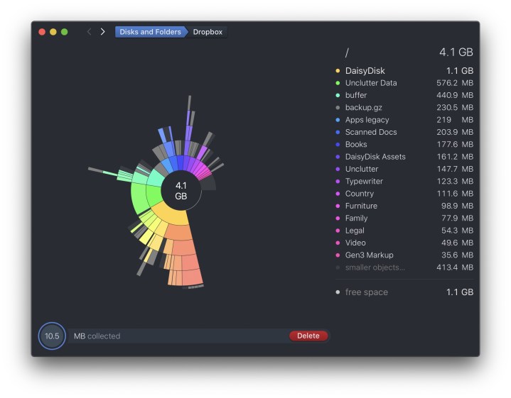 Meilleures applications Mac pour 2024 : meilleur logiciel pour votre Mac 46 Daisy Disk scannant le stockage