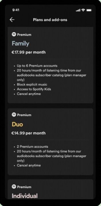 Apple permet déjà à Spotify d'afficher des prix dans l'application sur iOS 4 1723644112 902 Apple permet deja a Spotify dafficher des prix dans lapplication