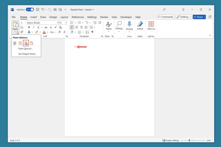 Comment convertir Word en PDF ou JPEG 5 Image dans le menu Collage spécial.