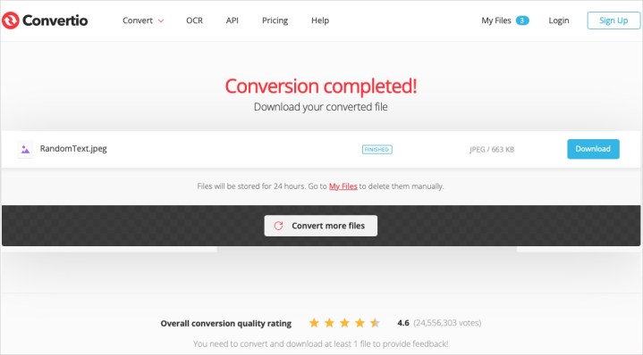 Comment convertir Word en PDF ou JPEG 16 Télécharger sur la page Convertio Doc to JPEG.