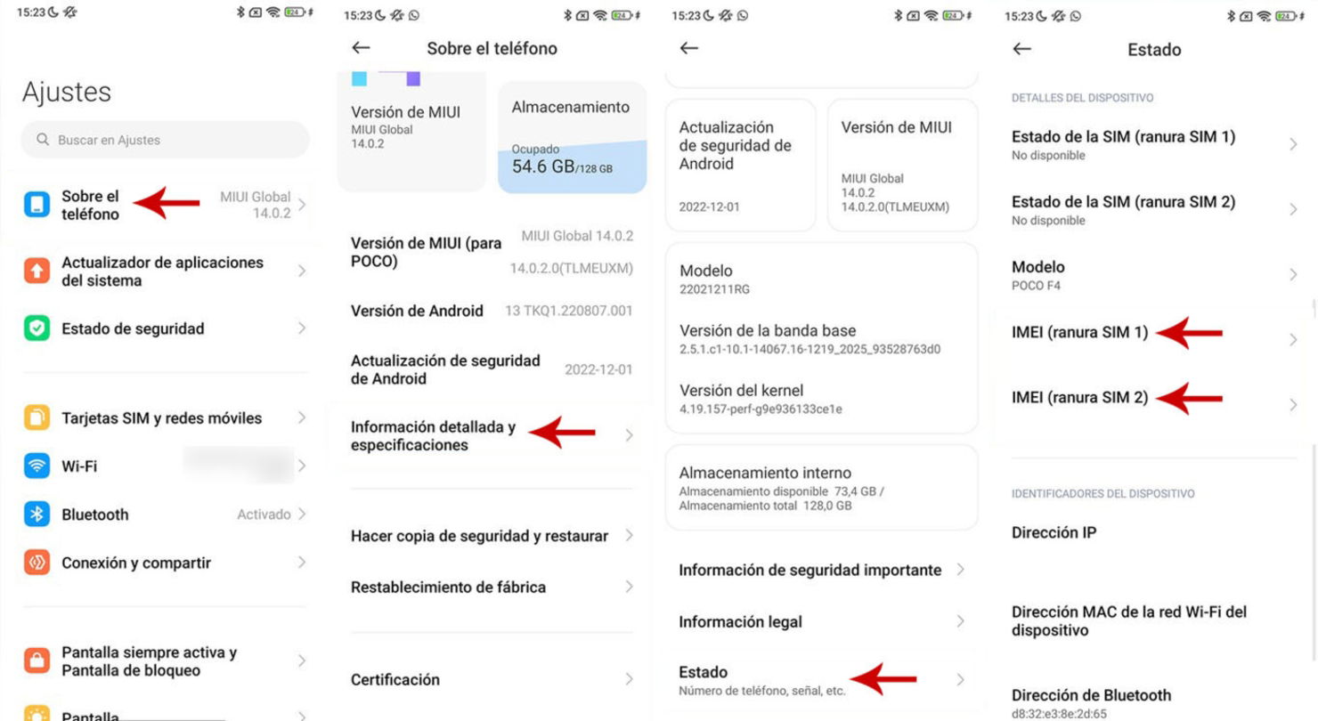 Trouver l'IMEI sur Xiaomi depuis les paramètres