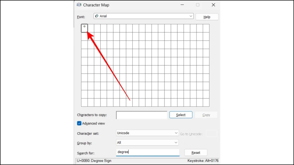 Comment taper le symbole de degré dans Word sur Windows ? [À l'aide de la carte des caractères]