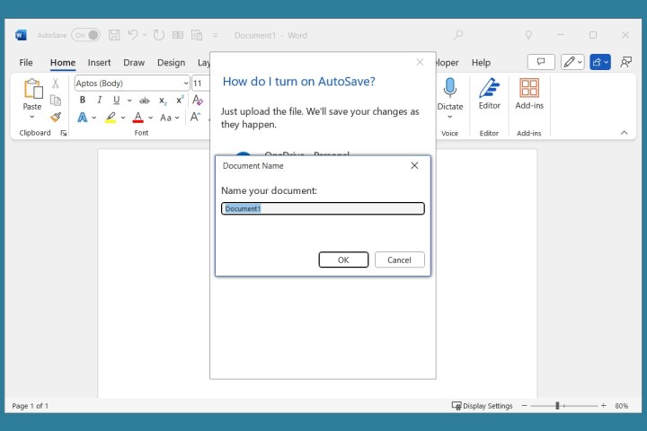 Comment utiliser Microsoft Word : tutoriel pour les débutants 6 Nommer un fichier pour AutoSave dans Word.