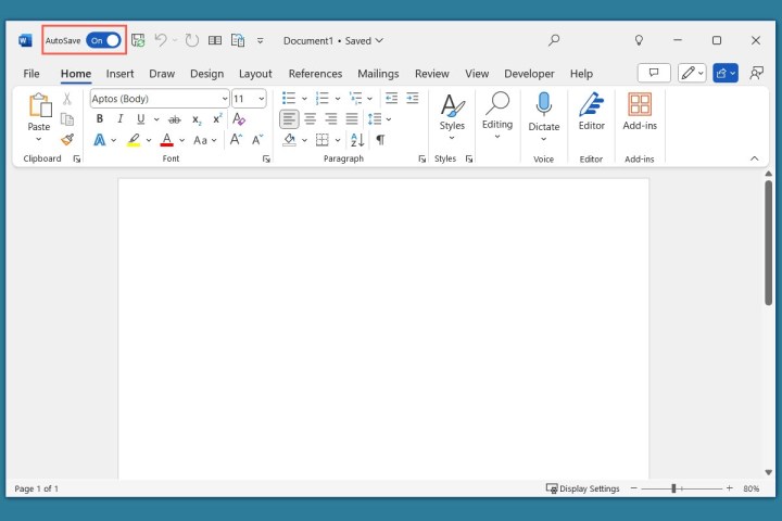 Comment utiliser Microsoft Word : tutoriel pour les débutants 7 AutoSave activé dans Word.