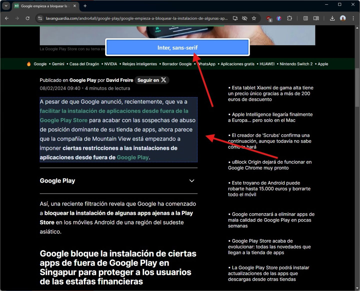 Comment savoir quelle police, typographie a une page web 8 Comment savoir quelle typographie a une page web