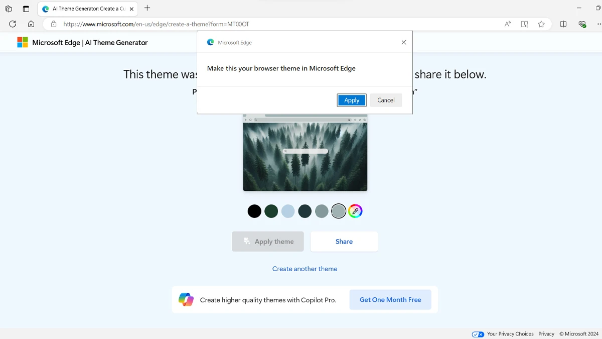 Vous pouvez créer des thèmes personnalisés pour Edge en utilisant le générateur de thèmes IA de Microsoft 4 Comment créer des thèmes personnalisés avec l'IA sur Microsoft Edge