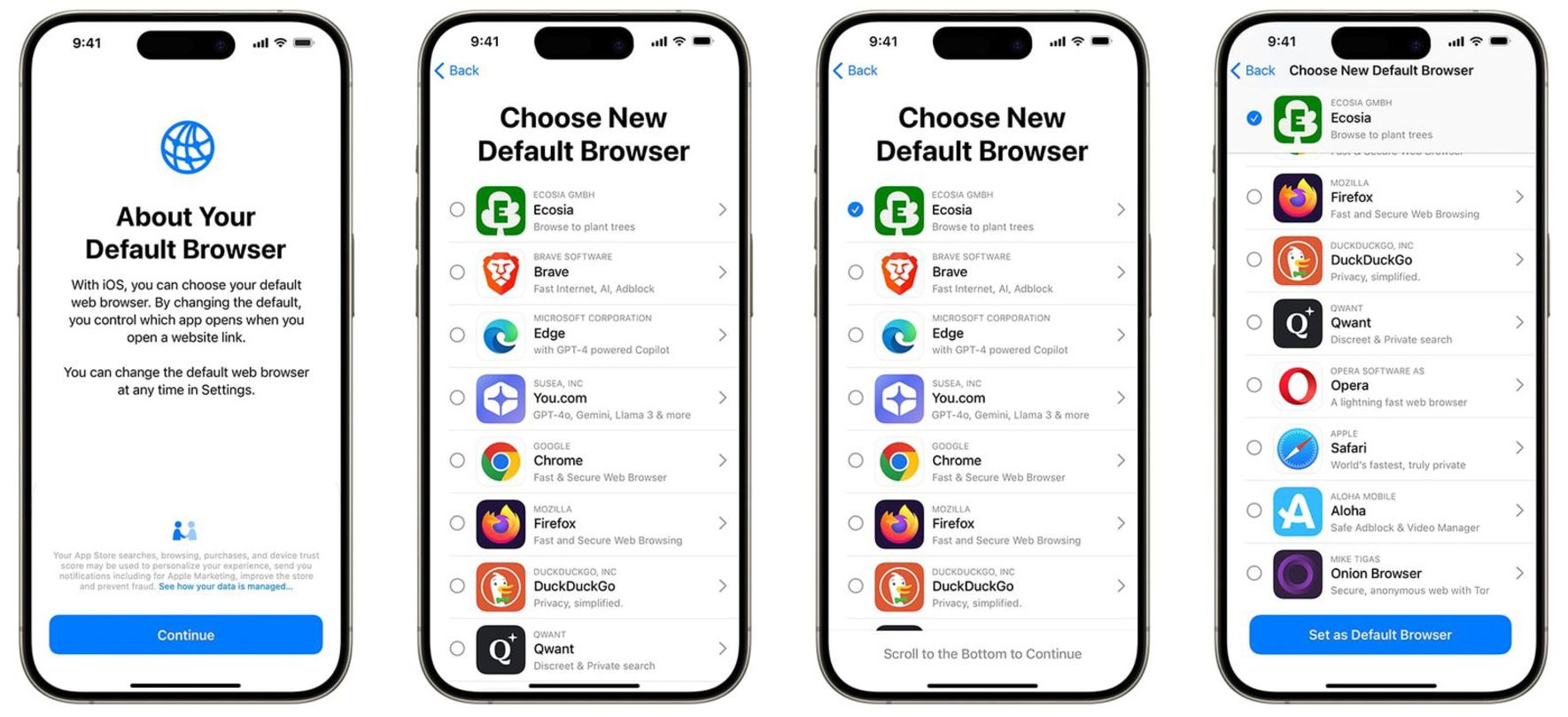 Apple a annoncé que l'App Store, Messages, Photos, Appareil photo et Safari pourront être supprimés dans iOS 18 3 Navigateur par défaut dans iOS