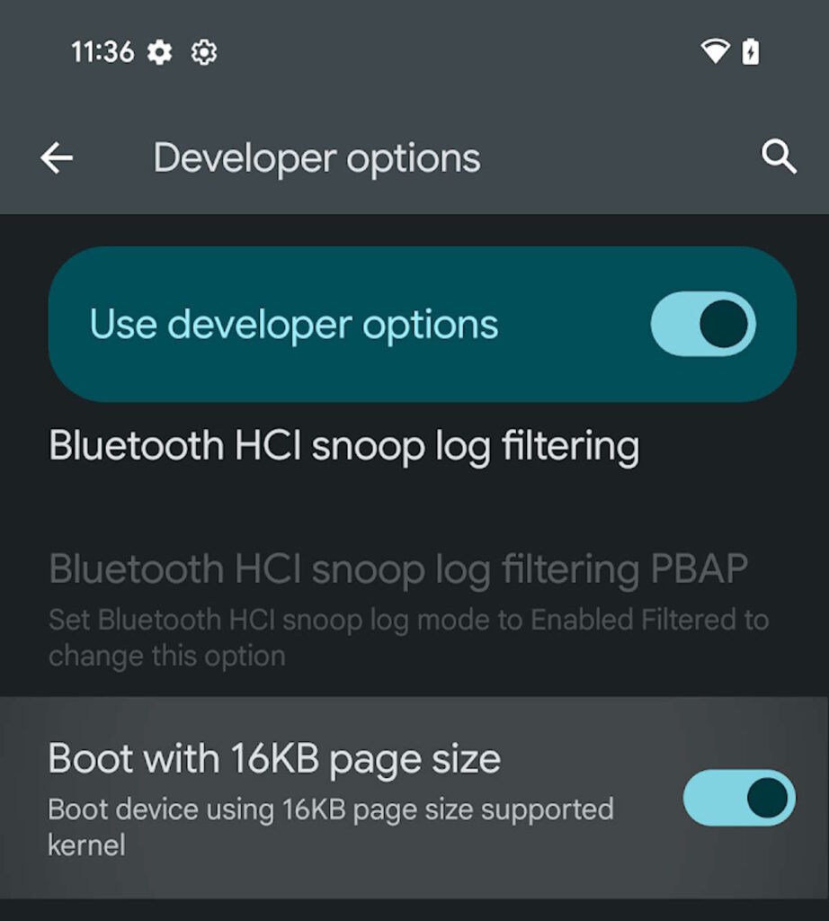 Google apporte une nouveauté qui améliore encore les performances d'Android 15 3 Android 15 Google page 16K performance