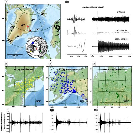 Un mégatsunami a frappé le Groenland en 2023 : onde haute de 200 mètres générée par un effondrement colossal 4 Le signal sismique du phénomène détecté dans diverses régions du monde. Crédit : The Seismic Record