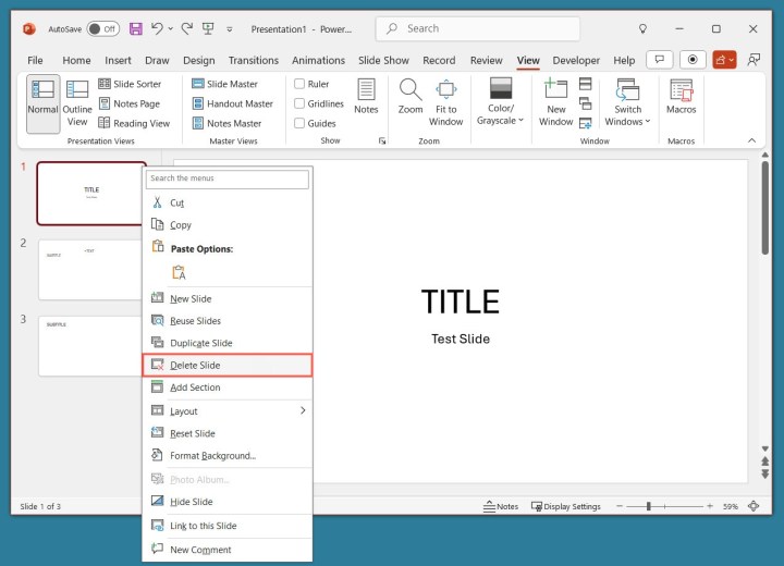Comment supprimer un slide dans PowerPoint 5 Option Supprimer la diapositive dans le menu PowerPoint.