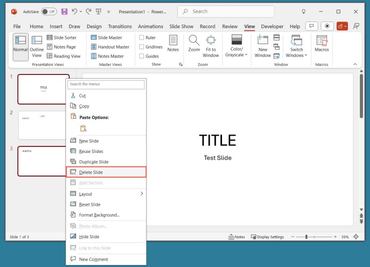 Comment supprimer un slide dans PowerPoint 8 Supprimer la diapositive dans le menu PowerPoint.