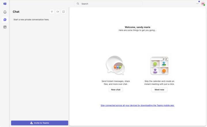 Qu'est-ce que Microsoft Teams ? Comment utiliser l'application de collaboration 11 Écran principal du chat Microsoft Teams après la connexion.