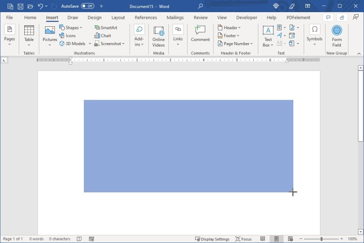 Comment dessiner dans Microsoft Word 4 Dessin d'un rectangle dans Word.
