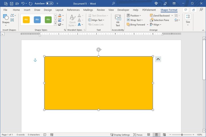 Comment dessiner dans Microsoft Word 5 Onglet Mise en forme de la forme avec outils de mise en forme dans le ruban.