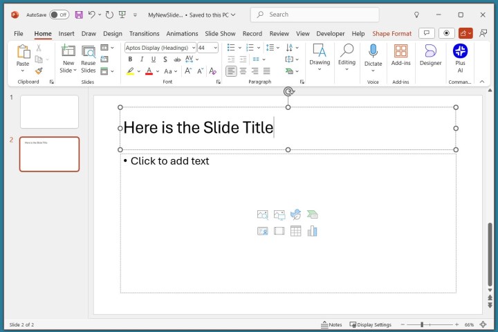Comment utiliser Microsoft PowerPoint 6 Entrez un titre sur une diapositive PowerPoint.