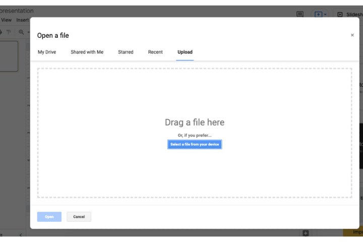 Comment convertir un PowerPoint en Google Slides 5 La section Télécharger dans Google Slides pour ouvrir un nouveau fichier.