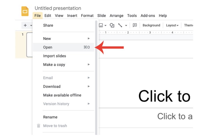 Comment convertir un PowerPoint en Google Slides 4 Le bouton Ouvrir dans Google Slides pour convertir un fichier PowerPoint.