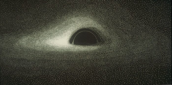 Bientôt, nous pourrons voir les images des trous noirs avec une clarté et des couleurs sans précédent 4 Crédit : La simulation d'un trou noir de Jean-Pierre Luminet Crédit : CNRS